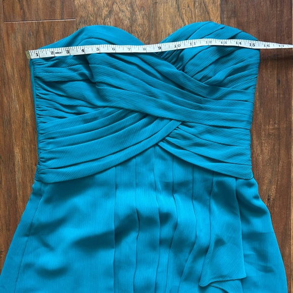 David's Bridal Teal Strapless Dress Women’s Size 6 Wedding Formal Prom - Picture 9 of 10
